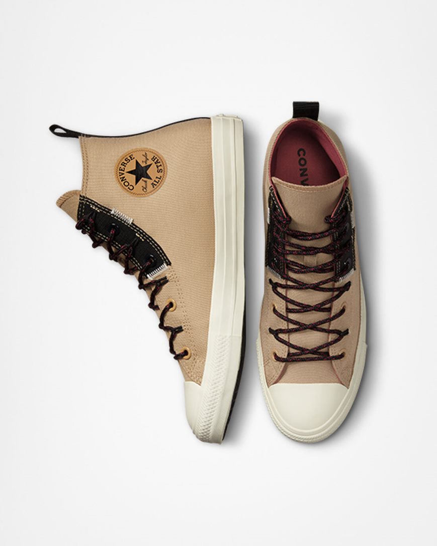 Women's Converse Chuck Taylor All Star Rugged Basics High Top Shoes Khaki / Orange | AU 49E31G